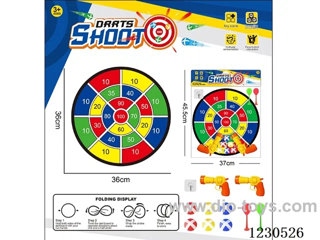 Digital Dartboard Sticky Ball Cloth Target 36CM (Customizable Design) - Includes Gun