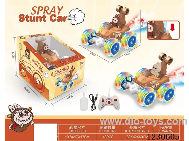 rc stunt car with spray included battery