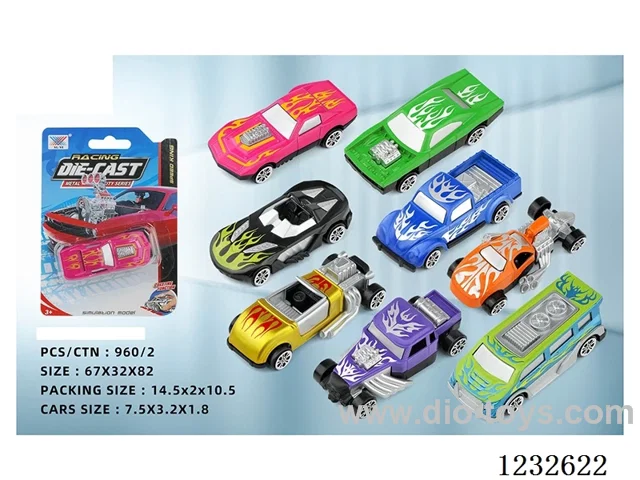 1:72 Alloy Free Wheel Car with Fire Print