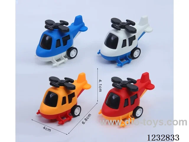 4 colors pull back helicopter