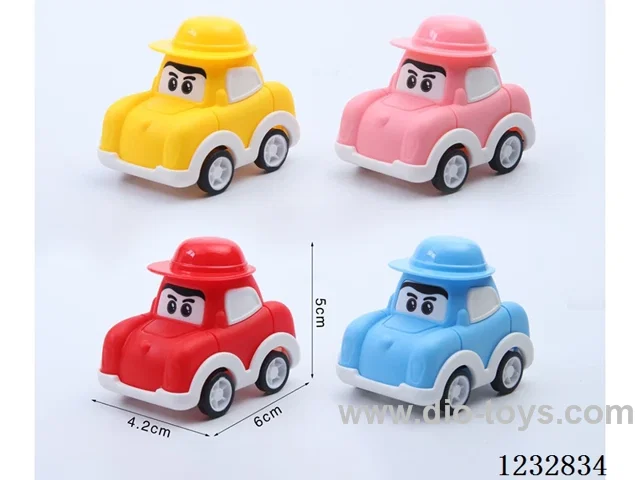 4 colors pull back fun cartoon car