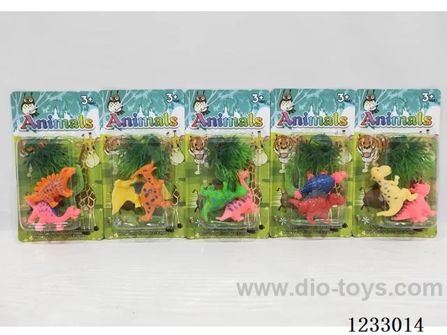 Cartoon dinosaur small animals