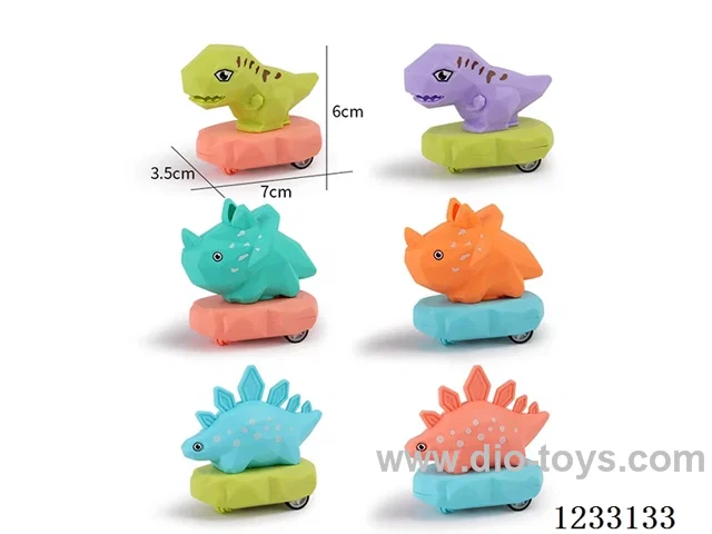3 Types, 6 Colors Pull Back Dinosaur Single Pack
