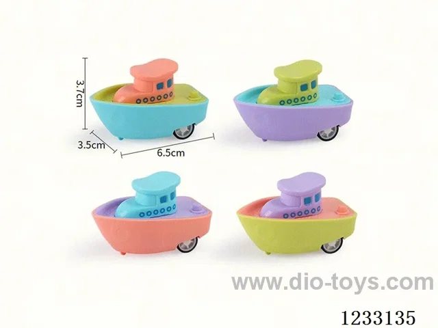 4 Colors Pull Back Boat Single Pack