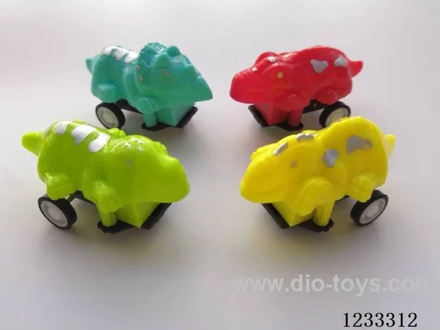 4 types of pull-back dinosaur cars