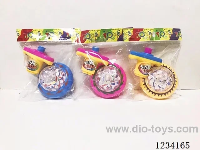 Winding Colorful Light Spinning Top (battery included, large launcher)