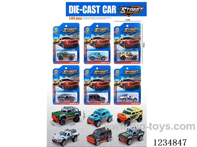 1:64 free wheel alloy car 6 mixed