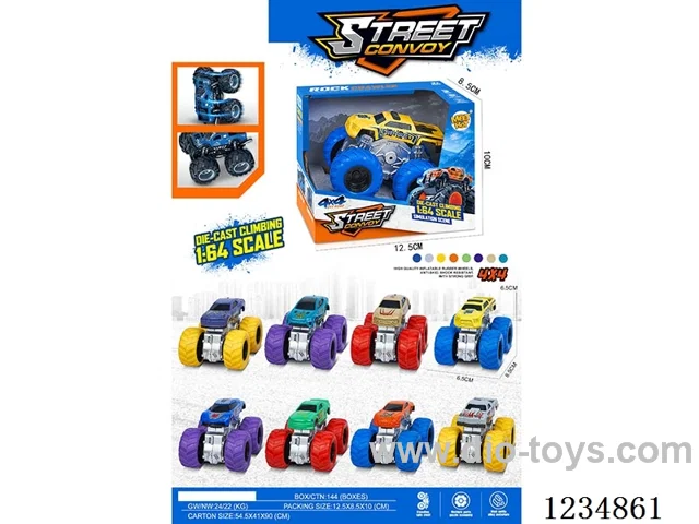 1:64 4WD dual-inertia alloy stunt car 6 mixed