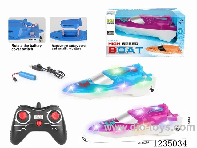 2.4G RC Landing Craft with Lights, included battery