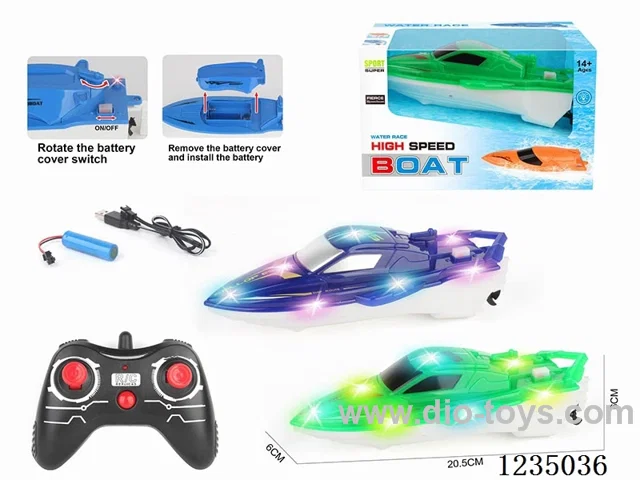 2.4 RC Cruise Speedboat with Lights, included battery