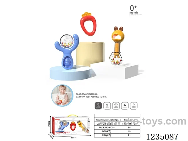 Baby Handheld Rattle 3PCS (Boilable)