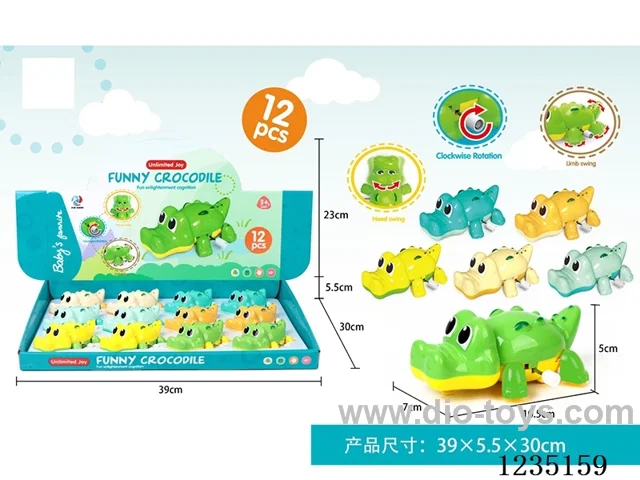(GCC) Wind-up Crawling Crocodile (6 colors mixed) 12PCS