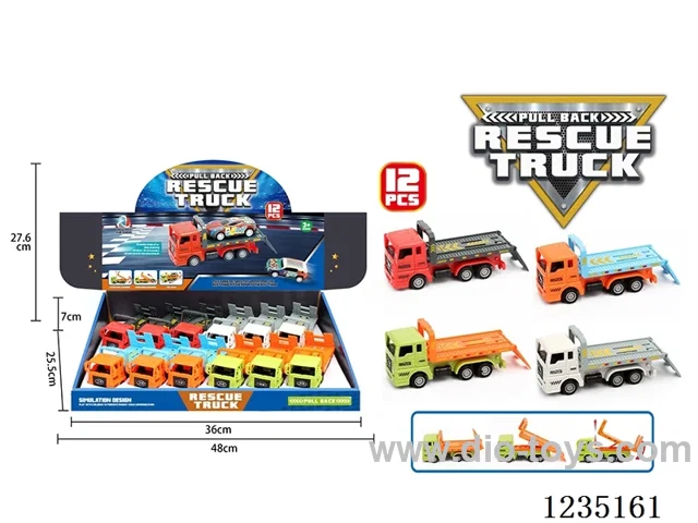 Pull Back Trailer 4 Types Mixed (12PCS)