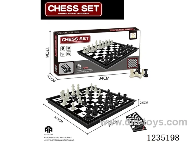 Chess (magnetic) with 16 white pieces and 16 black pieces
