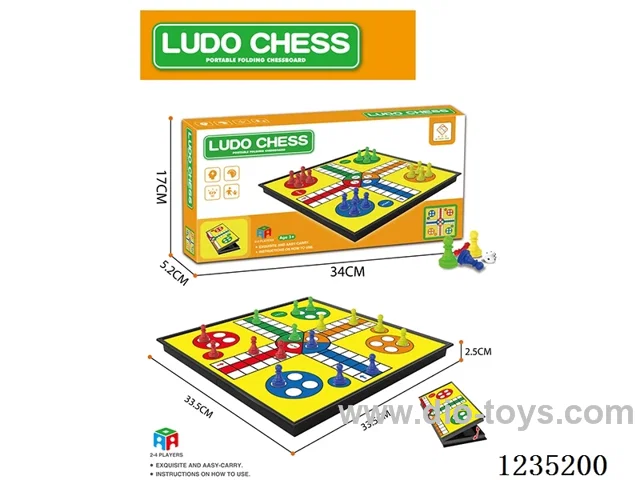 Yellow flying chess (magnetic) with 4 yellow, 4 red, 4 blue, and 4 green pieces + 2 dice