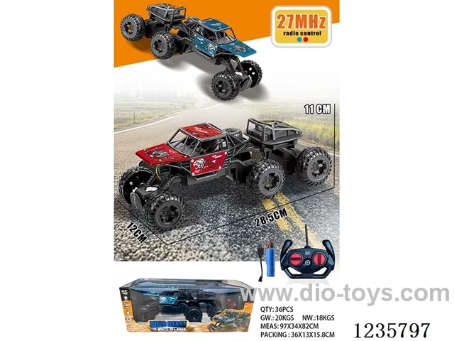 28CM alloy climbing rc car (27MHZ, 4ch)2 colors mixed included battery