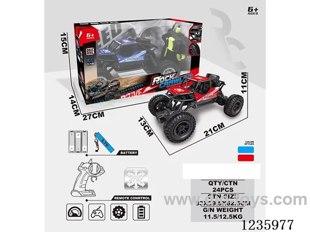 1:18 4ch Alloy RC Climbing Off-Road Car (Included Battery) - Gun-Type Remote Control