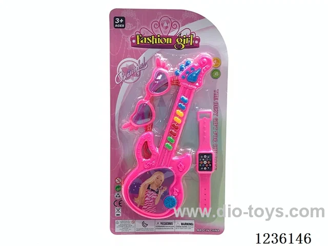 Barbie 3D Changing Picture Musical Guitar With Glasses and Watch not included battery