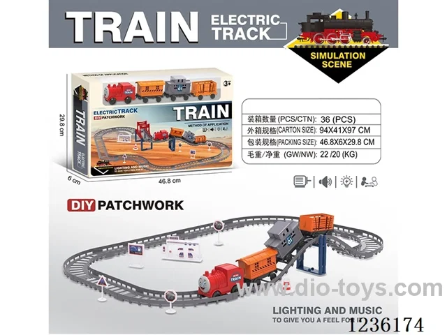 Train Electric Track with free wheel cars*3 (1*AA not included battery)