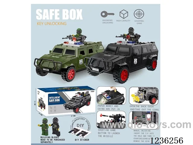 Police car/military vehicle can fire shells -piggy bank.
