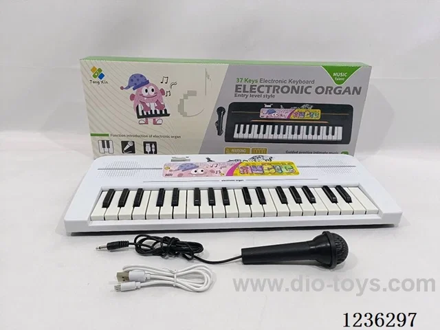 37-key electronic organ with microphone music USB cable white/not included battery