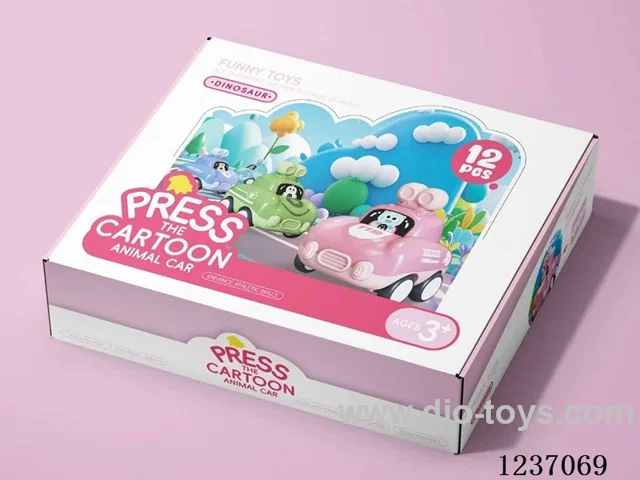 Push cartoon animal car-12pcs display box