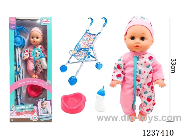 14 inch doll set with plastic trolley/12 sound IC, included 3*AG13 battery