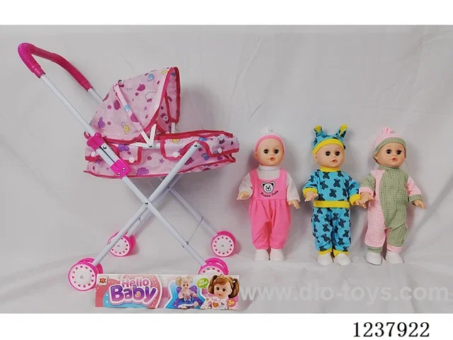 14-inch doll with English IC/Iron handcart/Shoes