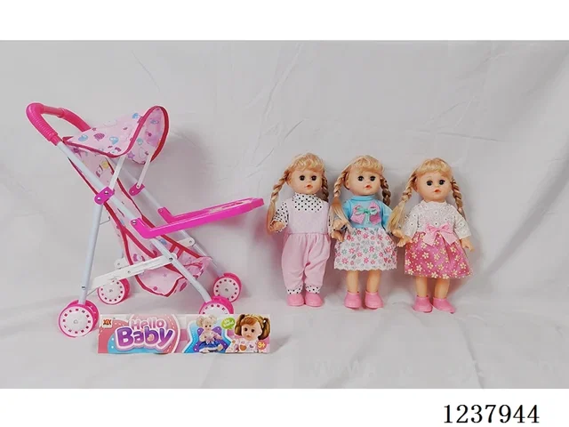 14-inch doll with English IC/Iron handcart/Shoes