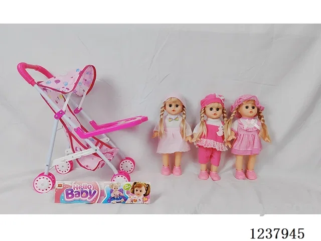 14-inch doll with English IC/Iron handcart/Shoes