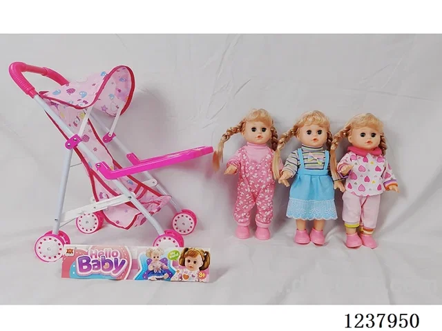 14-inch doll with English IC/Iron handcart/Shoes