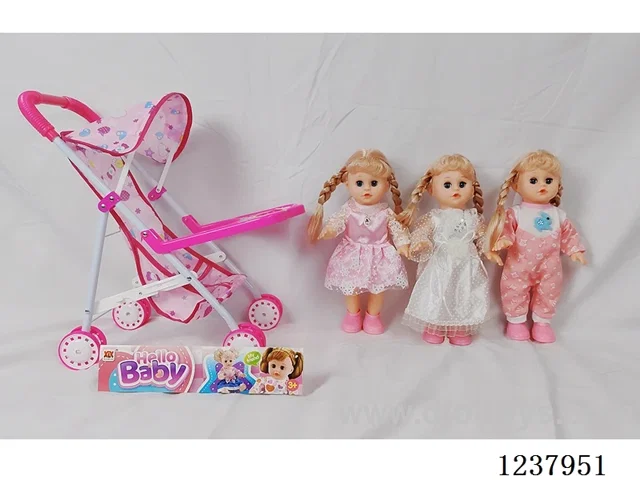 14-inch doll with English IC/Iron handcart/Shoes