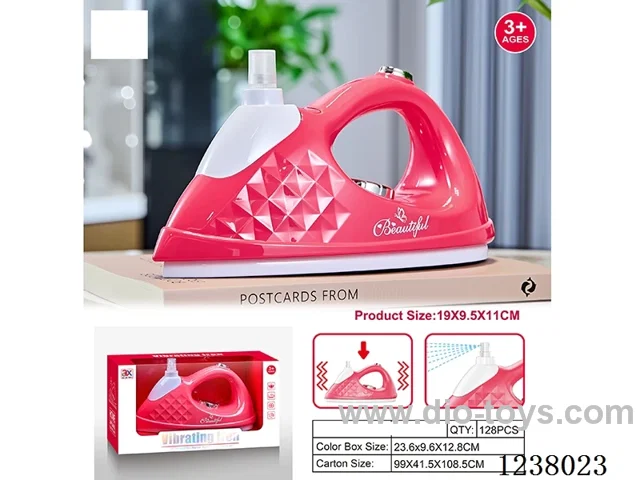 Iron-Manual pressing, water spraying/vibration -2AA not included