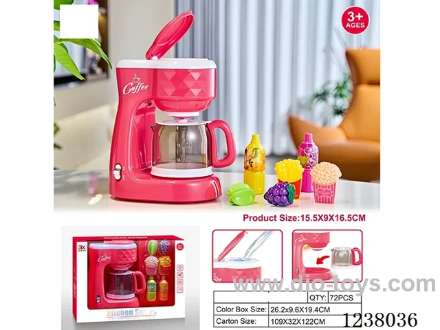 Coffee machine set-light/music/dripping -2AA not included