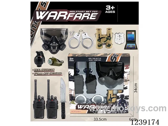 Police Set 10PCS - Walkie Talkie not Included Battery / Grenade with Sound Effects Included Battery