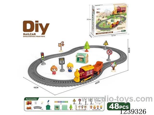 DIY assembled electric railcar 48PCS with music not included battery