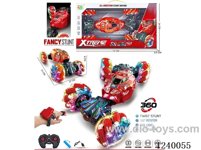 2.4G RC Stunt Car with watch remote control 2 colors mixed Included battery