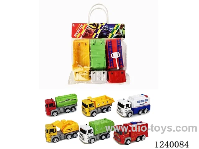 3PCS pull back engineering car 6 mixed