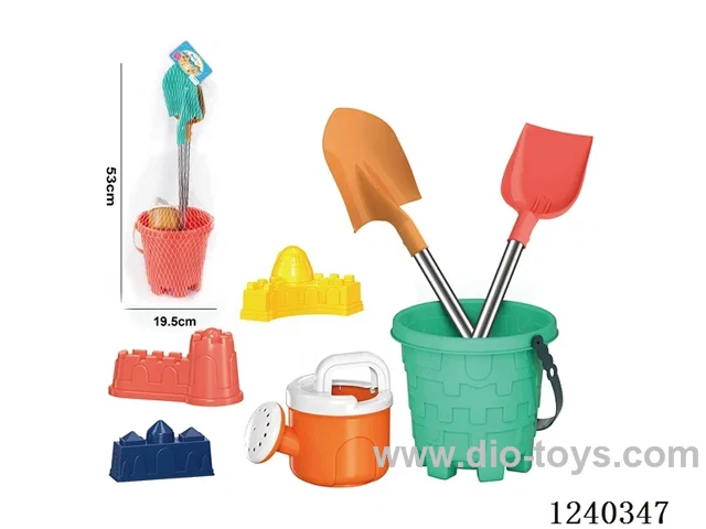 Beach Toys 7PCS (Coral Red/Jade Green)