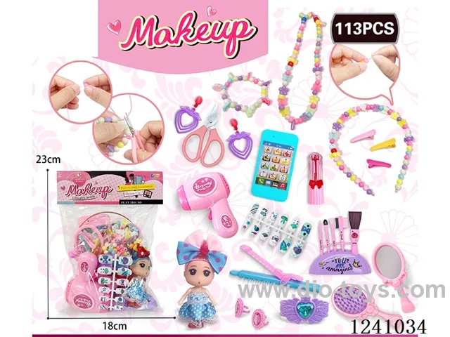 DIY Beading with Cosmetics +2.5 inch Barbie 113PCS