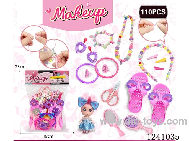 DIY Beading with Cosmetics +2.5 inch Barbie 110PCS