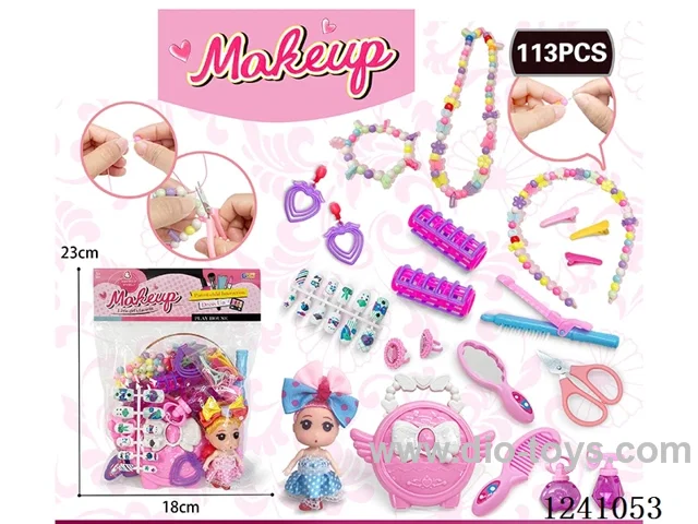 DIY Beading with Cosmetics +2.5 inch Barbie 113PCS