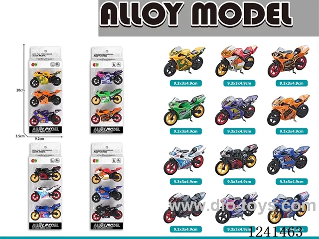 free wheel alloy motorcycles 3PCS