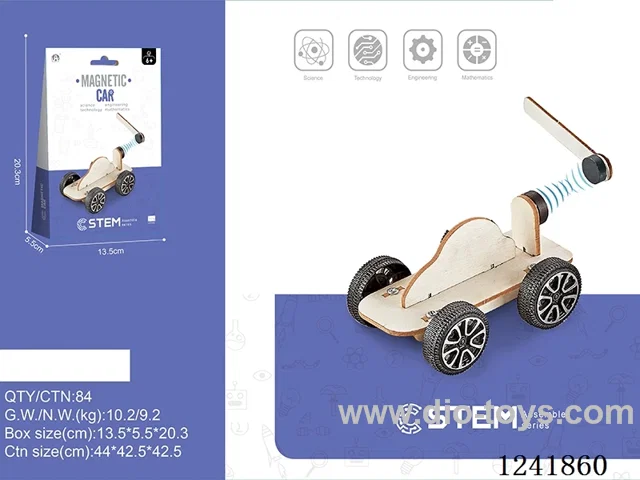 Wooden assembled magnetic trolley
