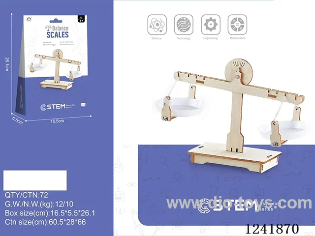 Wooden assembled balance scale