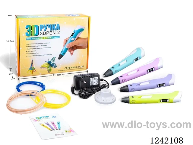 High Temperature 3D Printing Pen-Russian Version-Adapter-Yellow Box