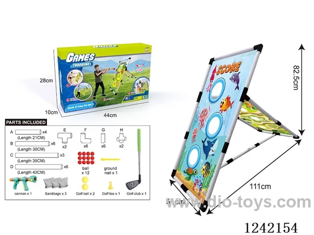 4-in-1 Reversible Shooting Golf Multi-Sport Set