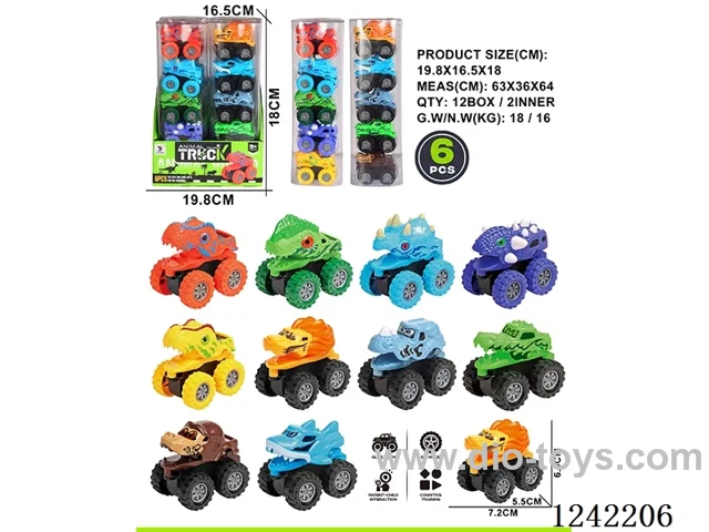 free wheel car 6 PVC tube/display box