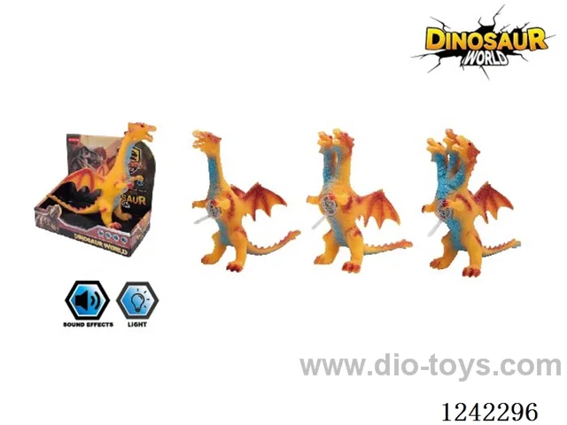 Vinyl Cotton Filled Dinosaur with flash/IC