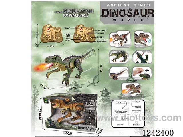 2.4G rc dinosaur W L/M/spray included battery